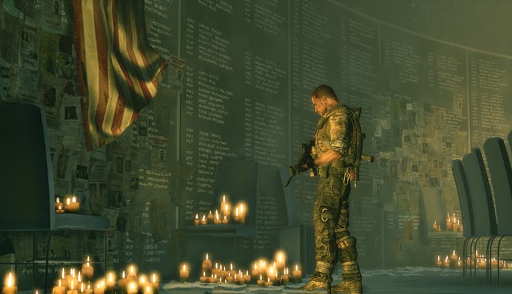 Captain Walker visits a memorial.
Image from humblebundle.com