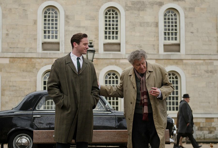 Armie Hammer and Geoffrey Rush star as James Lord and Alberto Giacometti in Final Portrait
Sony Pictures Classics Website Photo
