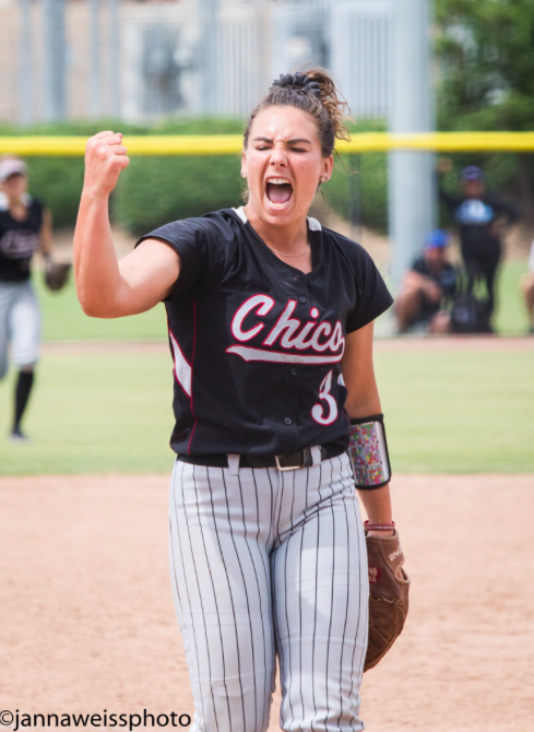 Pitcher Haley Gilham won Most Valuable in the Tournament as well as being named to the CCAA All-Tournament Team. Photo Courtesy: Janna Weiss Photography. Photo credit: Janna Weiss