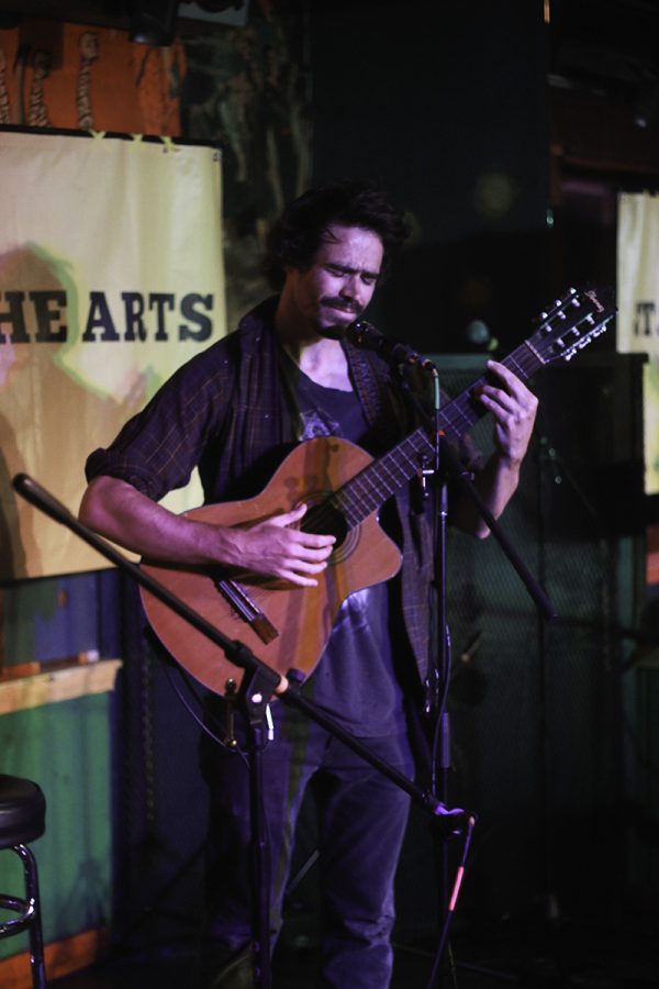 Paraic King plays a song he wrote at Chico Unplugged on Thursday. Photo credit: Tara Killoran