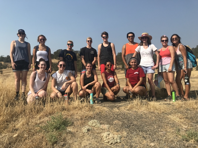 Several new students, freshmen and transfers, joined Adventure Outings leaders on a hike to Bear Hole in Upper Bidwell Monday. Photo credit: Justin Jackson