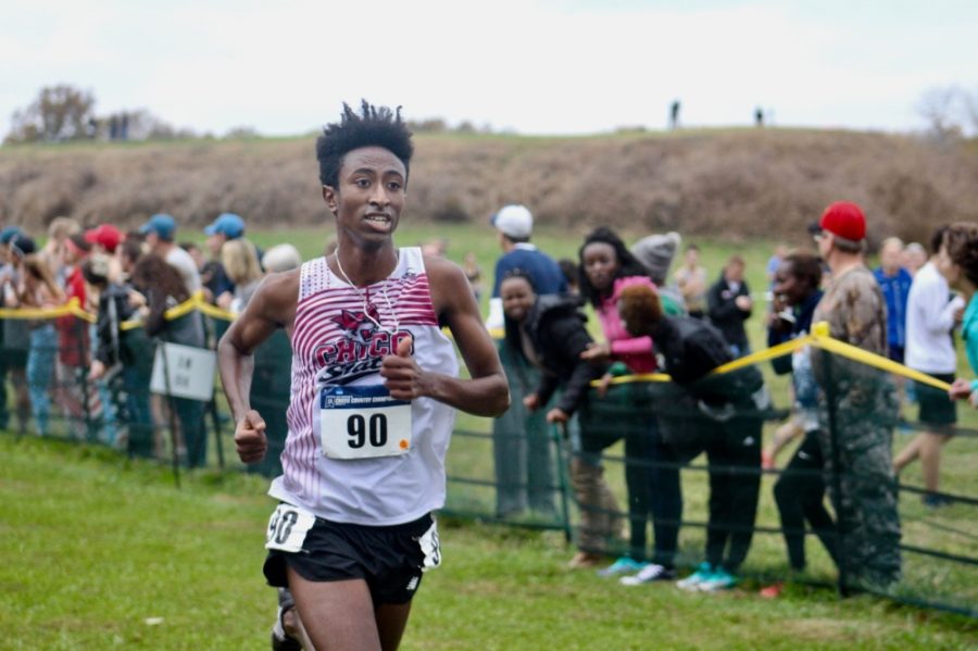 Senior Teddy Kassa finished 22nd and placed 17th, with a time of 24:56.5 on Saturday. Kassa running during a meet last year in this archived photo. Image courtesy of Luke Reid.