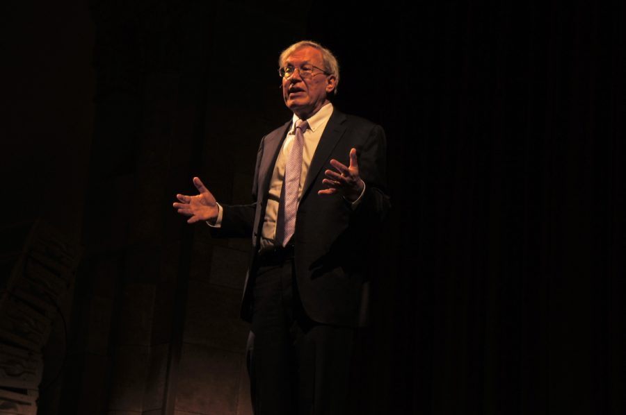 Erwin Chemerinsky speaking at Laxon Auditorium. Photo credit: Keelie Lewis