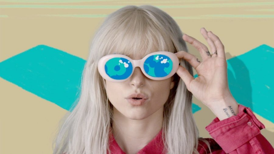 Hailey Williams in the music video for Hard Times, from the band Paramore. Image courtesy of YouTube.