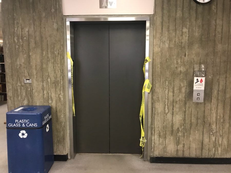 One of the elevator malfunctions occurred on Oct. 1 on the third floor of the Meriam Library. Photo credit: Dan Christian