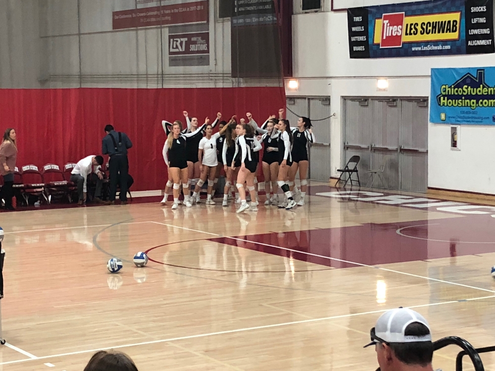 Chico State gets ready to begin their game against UCSD on Saturday. Photo credit: Connor Mcpherson