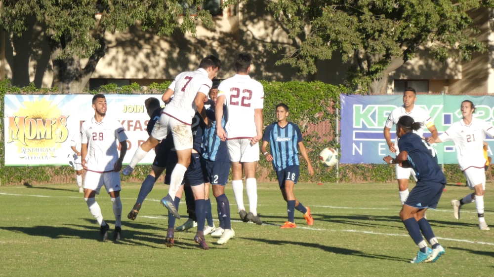 Chico State men's soccer plays against Sonoma State University on Friday. Photo credit: Josh Cozine