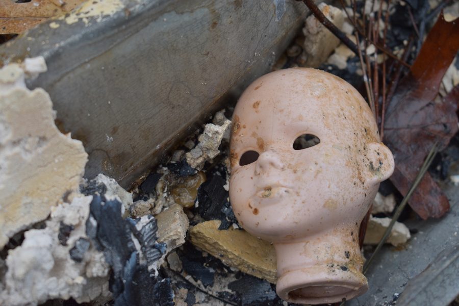 The Camp Fire burned almost everything in its path, yet some household items like this baby head doll survived the flames.