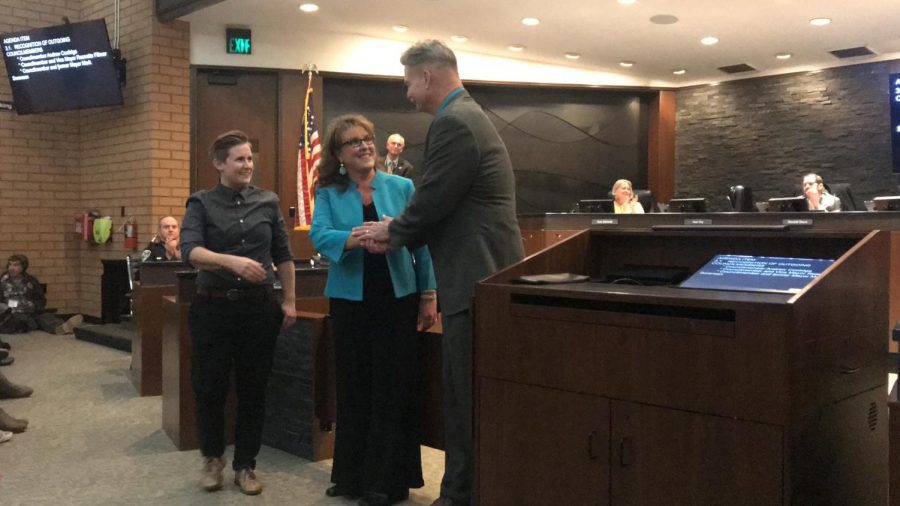 Scott Huber, Kasey Reynolds, and Alex Brown get sworn into office Photo credit: Justin Jackson