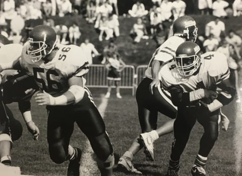 Chico State running back Glenn Witherspoon takes a handoff during the 19787 season. Image from The Orion vault.