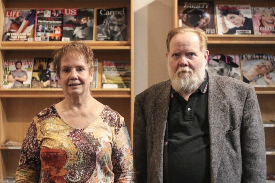 Donna Wilson (left) and Dan Shoemaker, hosts of Death Cafe at the Chico Branch Library Monday night. Photo credit: Brian Luong