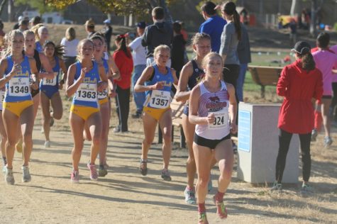 Alexandria Tucker leads the way at the Bronco Invitational in this archived photo. Photo credit: Gary Towne