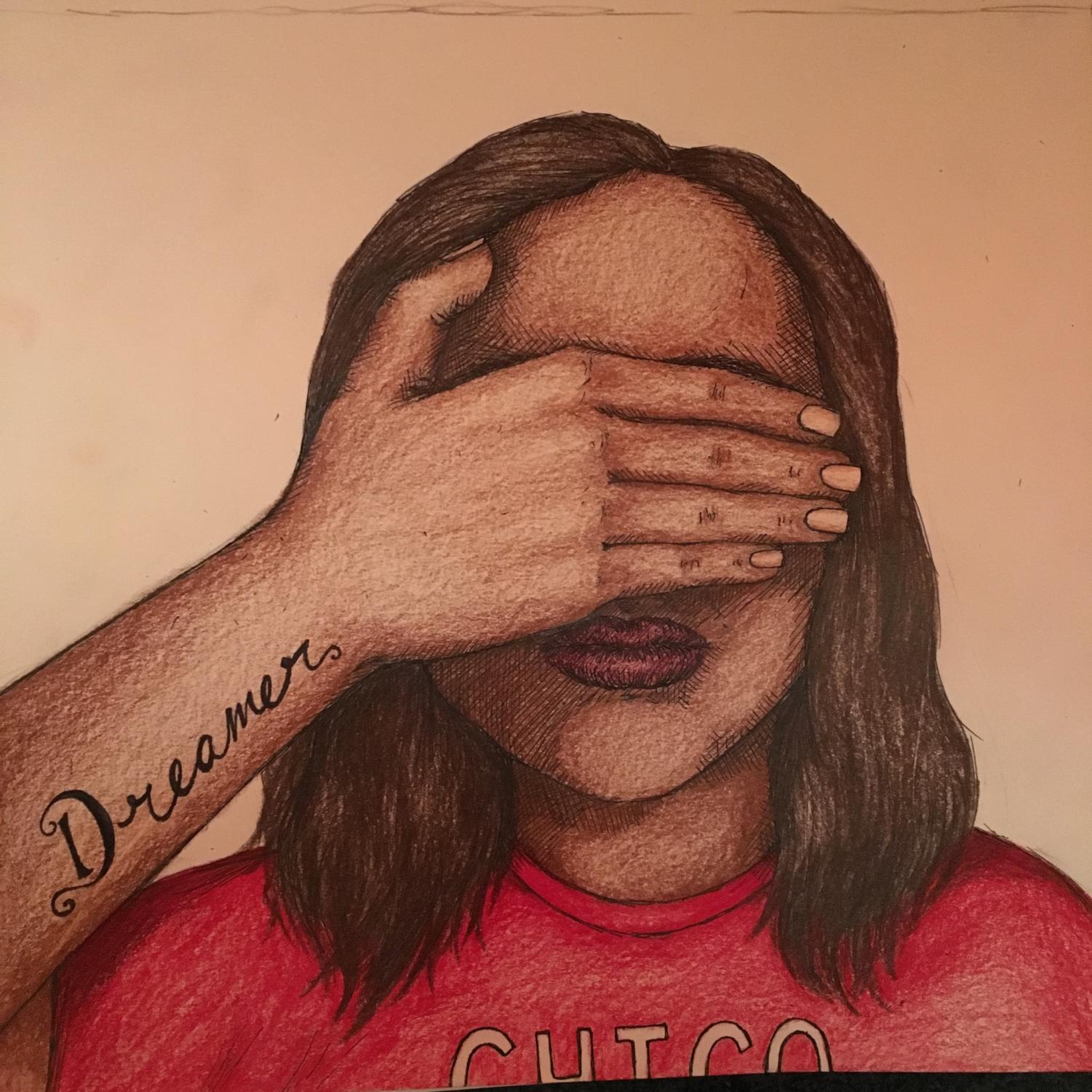 A student hides her face. Photo credit: Melissa Joseph