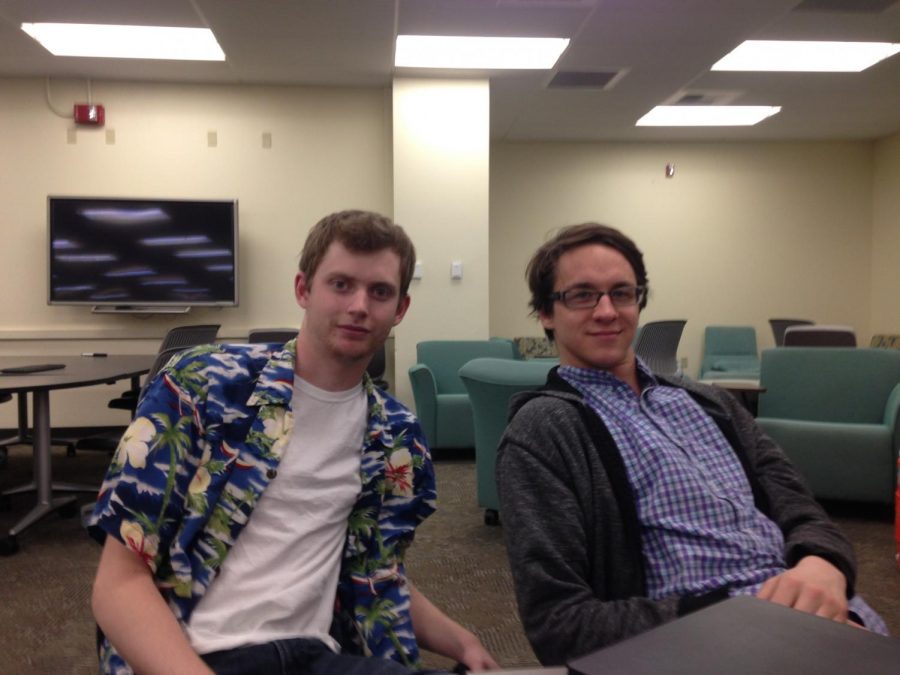 (Left to right) Alexander Stolp and Cody Peterson. Both participated in the final debate. Photo credit: Julian Mendoza