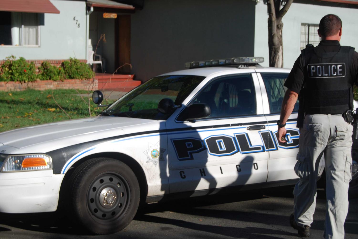 Police officers responded to calls of a vehicle slamming into another car. Photo credit: Kasey Judge