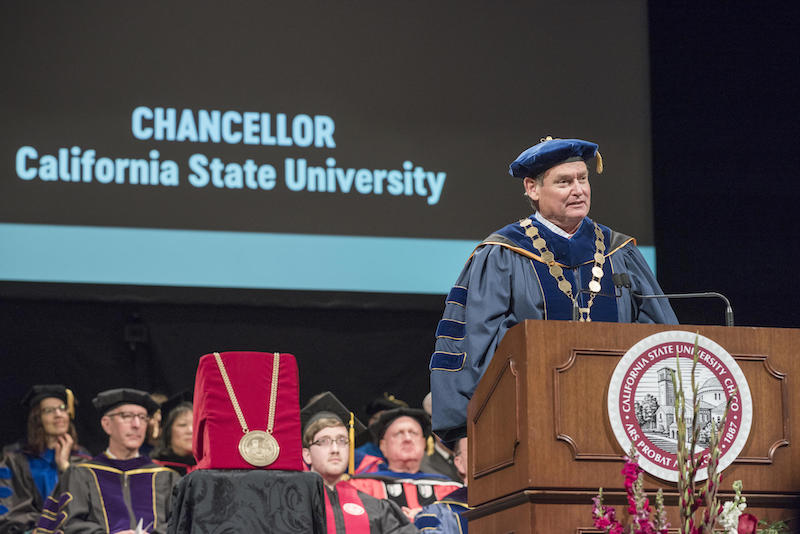CSU+Chancellor+Timothy+White+speaks+to+Chico+State+that+celebrates+the+inauguration+of+President+Gayle+E.+Hutchinson%2C+during+a+investiture+ceremony%2C+honoring+a+long-standing+academic+tradition+and+ushering+in+a+new+era+of+the+University%E2%80%99s+history%2C+on+Friday+March+3%2C+2017+in+Chico%2C+Calif.%0A%28Jason+Halley%2FUniversity+Photographer%29