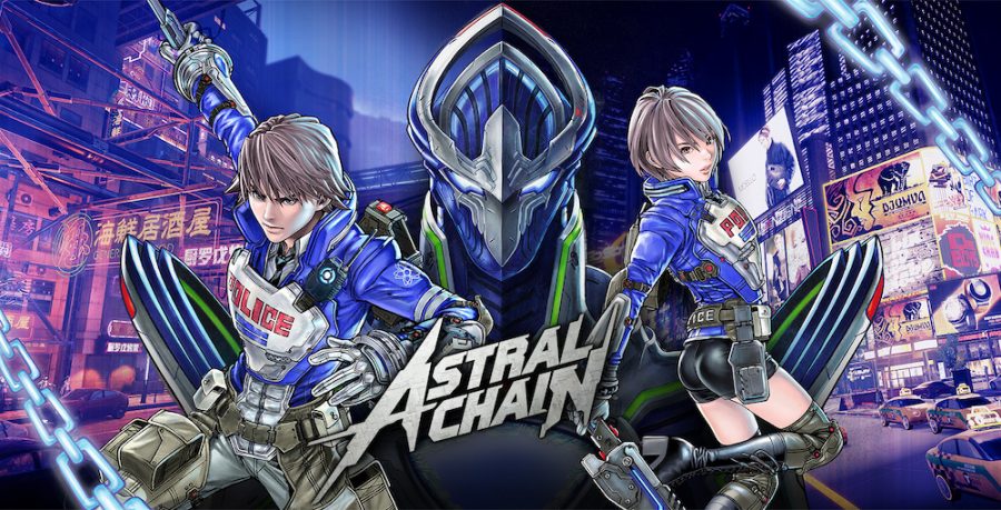 From left to right: Astral Chains male protagonist, the Sword Legion and the female protagonist.
Image Courtesy of Platinum Games