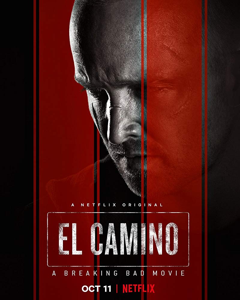 The poster for Netflix's Breaking bad movie "El Camino: A Breaking Bad Movie that depicts a scarred Jessie Pinkman. 
Image courtesy of IMDB