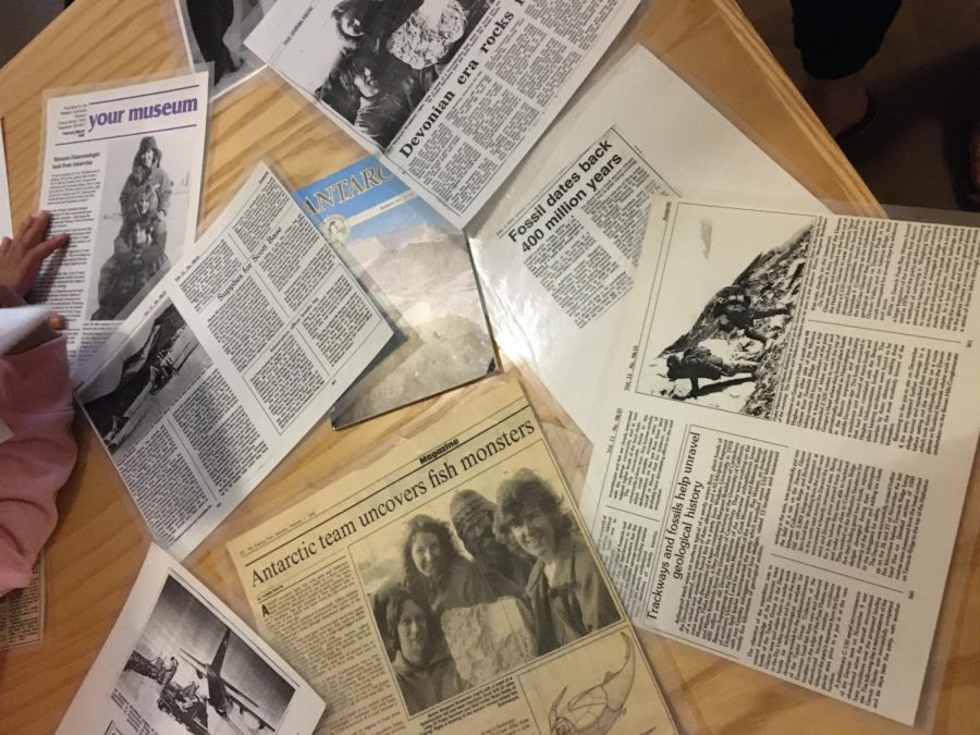 Newspaper clippings recounting the expedition findings. Photo credit: Melissa Joseph