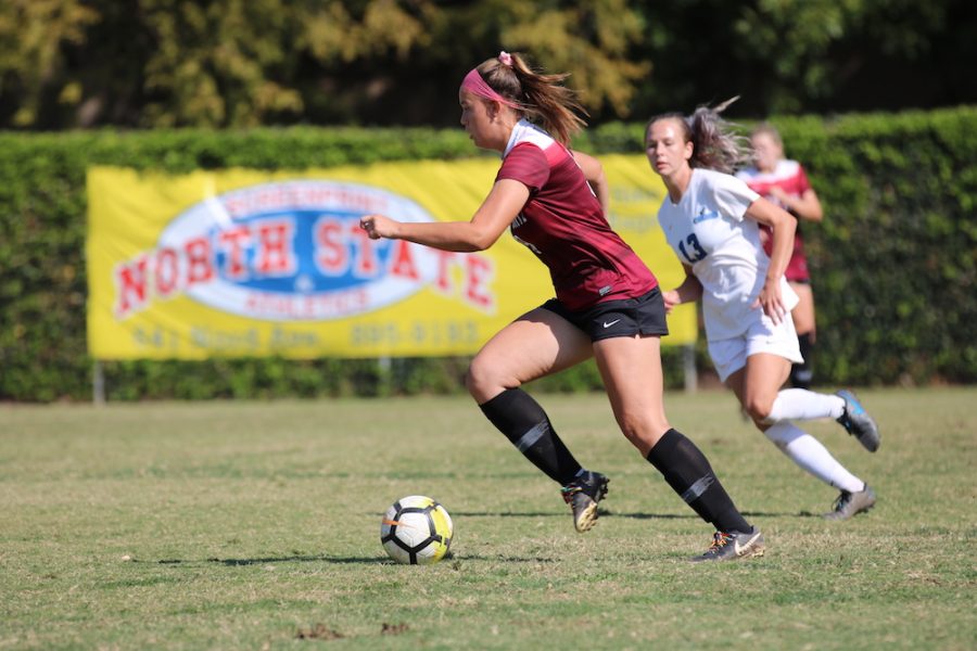 Chico State taking advantage of their possession of the ball. Photo credit: Hana Beaty