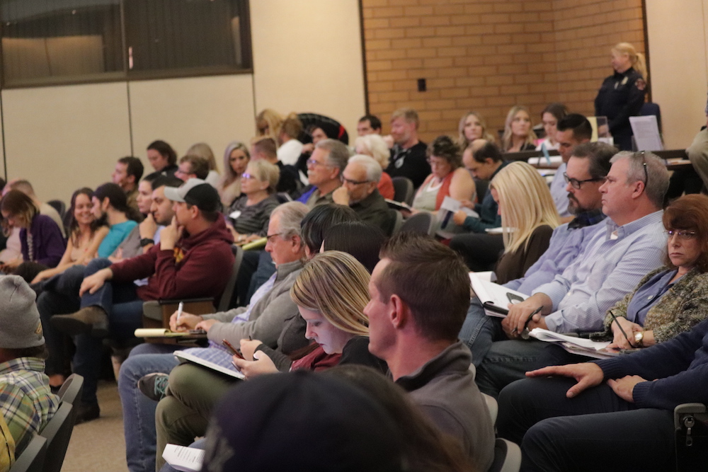 The audience taking notes on what the presenters were discussing. Photo credit: Hana Beaty