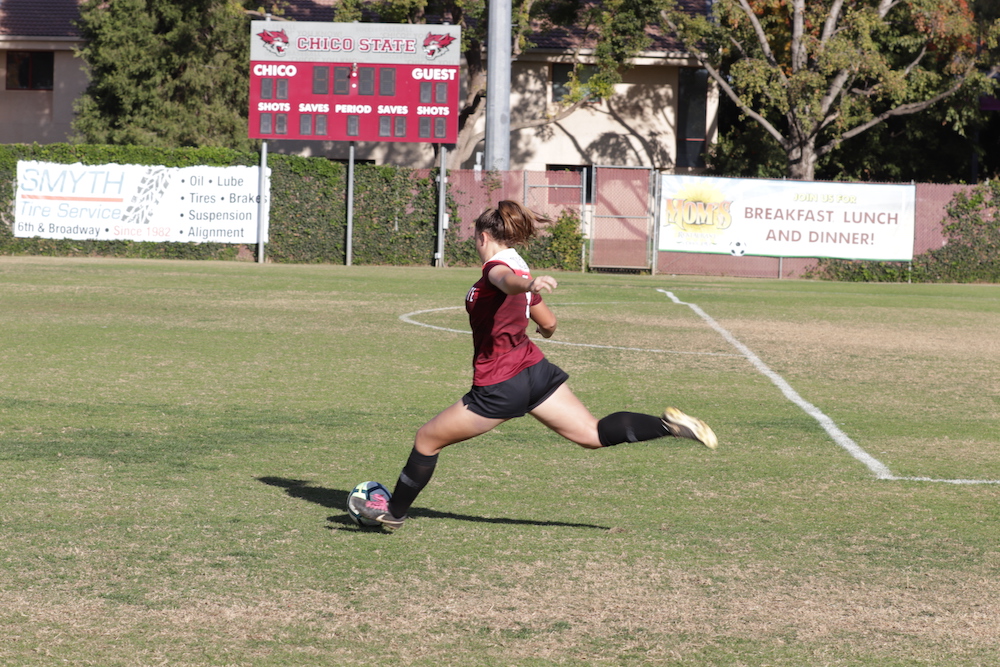 Chico kicks the ball to continue the game. Photo credit: Wesley Harris