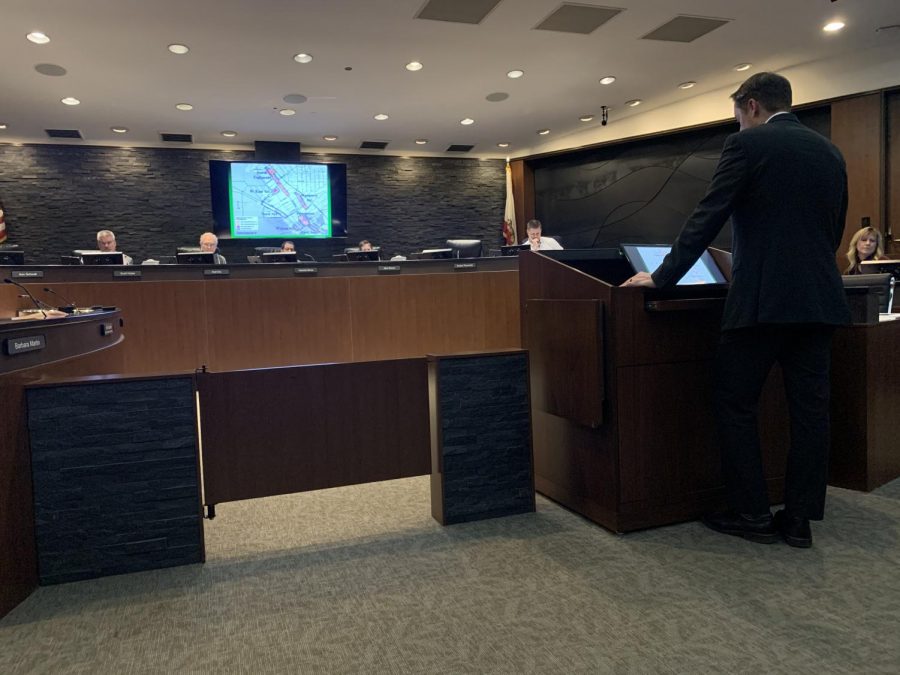 Senior Planner Mike Sawley giving presentation to Chico City Council on General Plan 2030 and Municipal Code. Photo credit: Angelina Mendez
