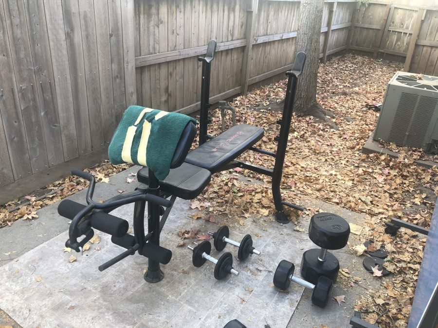 The home gym my roomates and I were able to create.