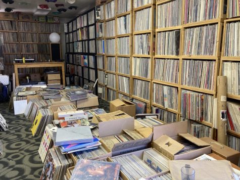 Part of Jeff Howse's extensive vinyl records collection