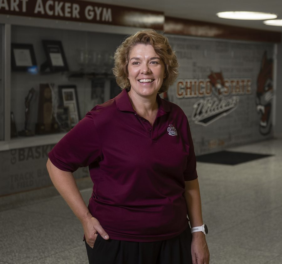 Director of Athletics Anita Barker has been keeping the department moving toward increasingly impressive heights as the National Association of Collegiate Directors of Athletics (NACDA) named Barker an Under Armour AD of the Year Award (ADOY) winner for the second time in her illustrious tenure as the department’s leader, photographed on Thursday, July 18, 2019 in Chico, Calif.