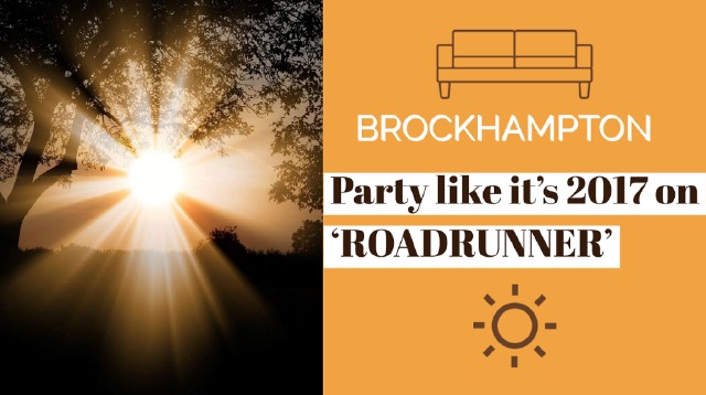 Brockhampton look into the light on ROADRUNNER. Art by Jessica Shippelhoute