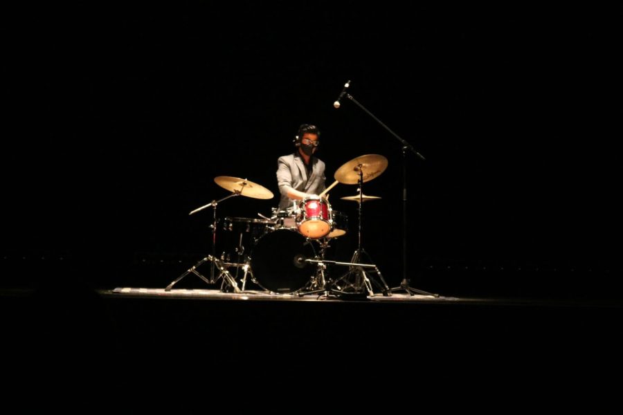 Yosh in the zone during his drum solo on MAC Night