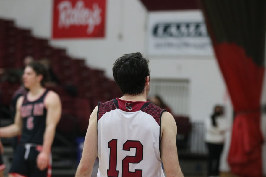 Wildcat Colby Orr walking during the game against the Pioneers on Feb. 26.