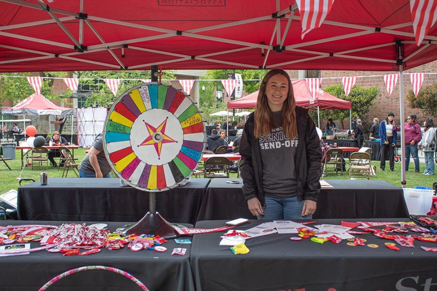 Seniors were invited to spin the wheel for prizes at one of many booths at the 