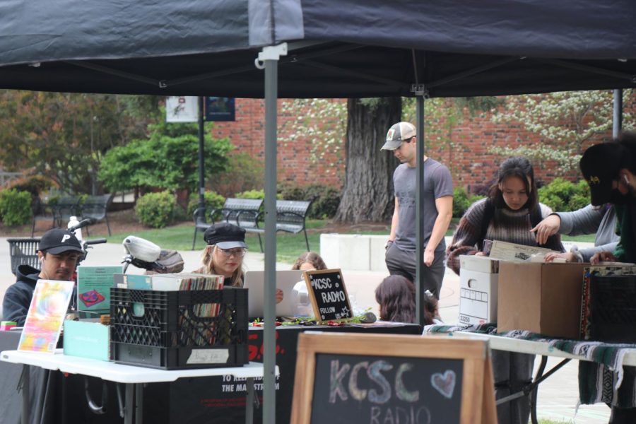 KCSC Radio selling vinyls to students on March 30. 
