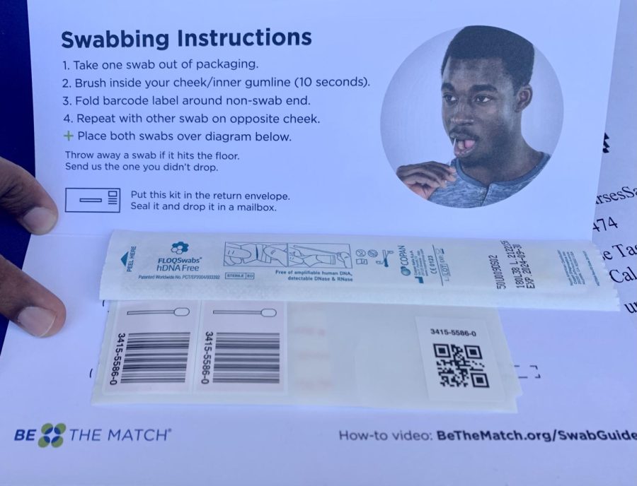 Directions on how to collect swab sample. Photo taken by Gabriela Rudolph on March 29.