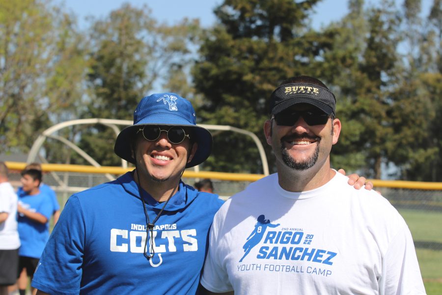 Rigo and Butte College head coach Robby Snelling. Photo Taken on April 2.