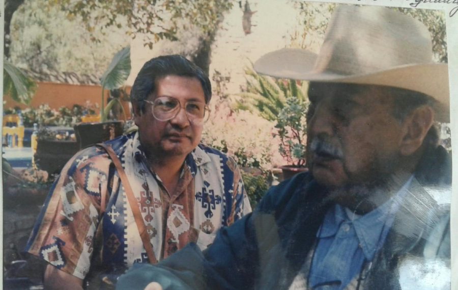 Javier Barajas with Muralist José Chávez Morado.