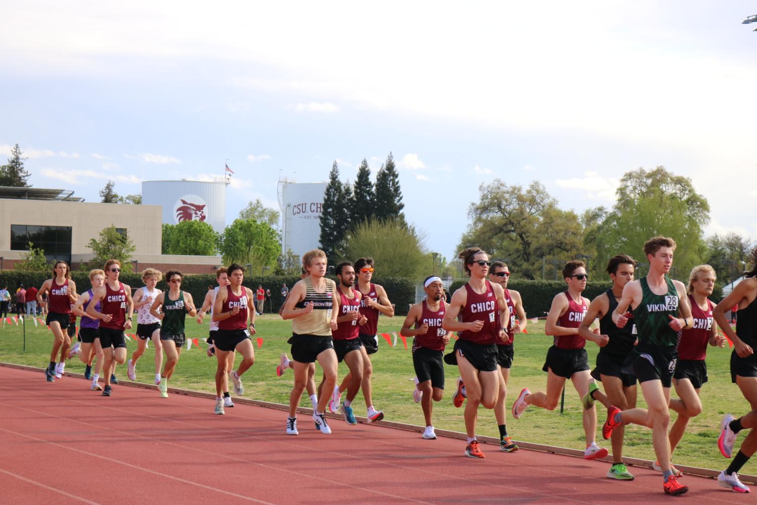 Track and field runners at  Chico State home meet earlier this season