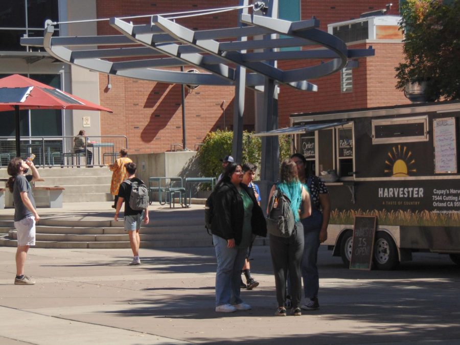 Students wait in line for the Harvester food truck. Taken by Jolie Asuncion Sept. 22, 2022.