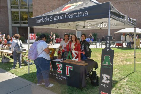  Lambda Sigma Gamma tabling during Clubtacular. Photo by Molly Myers on Sept. 13.