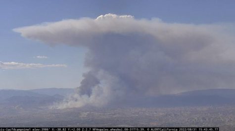 Photo of the Route fire north of L.A. photo courtesy Alert Wildfire, Aug. 31, 2022