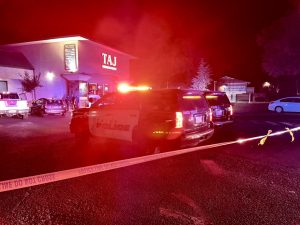 Multiple Chico Police Department officers investigate a shooting incident in front of Taj Fine Indian Cuisine on the 900 block of Nord Avenue. Photo taken Oct. 27 by Hiroto Nakajima.