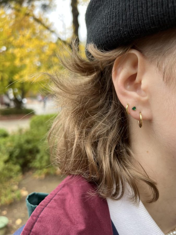 Close up on Jayme Willis's ear with earings