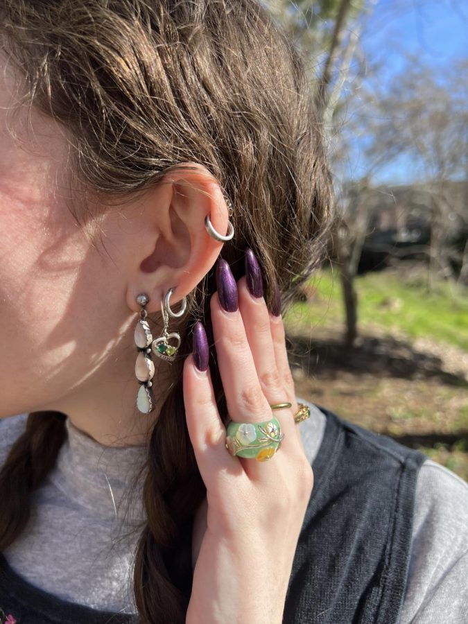 earrings and nails