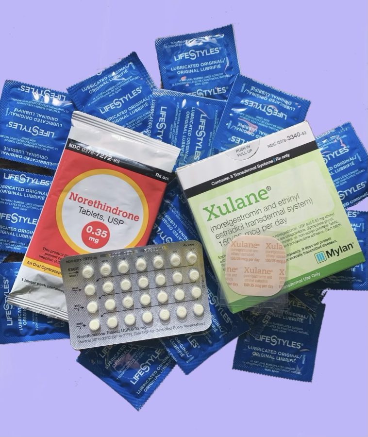 Birth control patches and pills on top of condoms