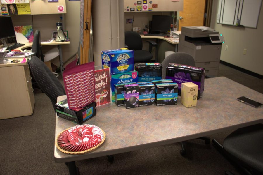Period drive supplies donated in the GSEC office. Photo taken, March 10.