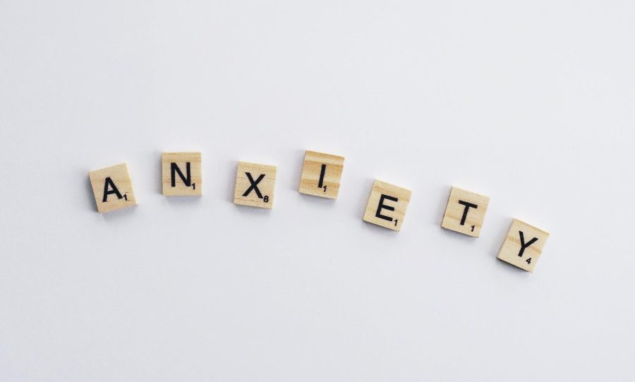 scrabble pieces spelling anxiety