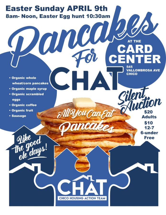 Flyer for pancakes for chat event
