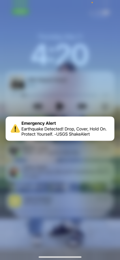 Emergency alert sent out at 4:20 p.m. from USGS.